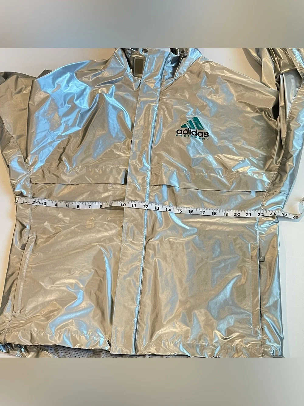 adidas EQT Metallic Windbreaker Mens Silver Jacket